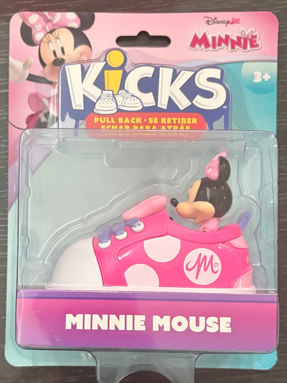 Disney Minnie Mouse Pink & White Pull-Back Kicks Toy